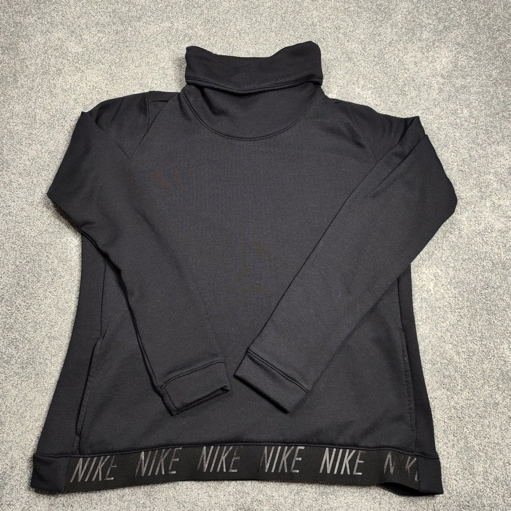 Nike Dri-FIT Turtleneck Womens M Black Pullover Long Sleeve Athletic Casual Top